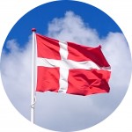 Dänemark Flagge rund neu